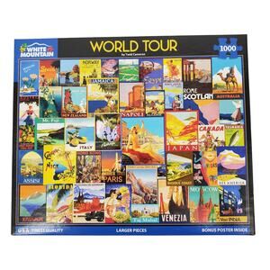 White Mountain World Tour 1000 Piece Puzzle #1732 24inx30in Pre-Owned